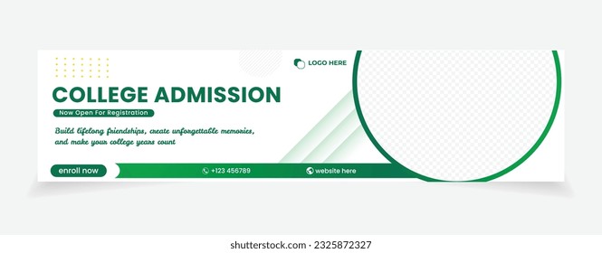 clean design banner abstract background college admission. cover social design.
