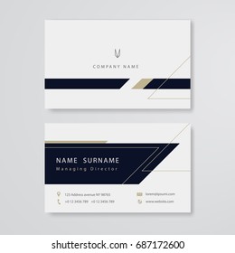 Clean design business card flat template vector