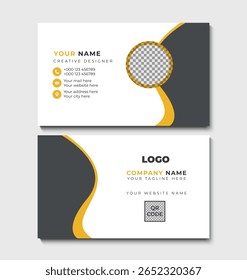 Design limpo Cartão de visita Layout Vetor design formal preto e laranja moderno e criativo cartão de visita