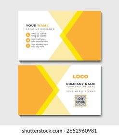 Clean Design Business Card Layout Vector design formal orange modern and creative business card