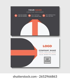 Clean Design Business Card Layout Vector design formal black and red modern and creative business card