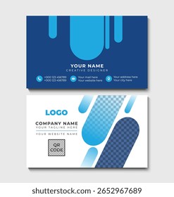 Clean Design Business Card Layout Vector design formal blue modern and creative business card