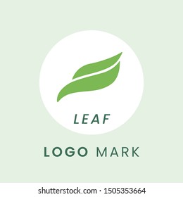 Clean design of green leaf vector icon illustration.