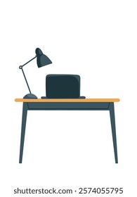 Limpie la configuración del escritorio con el ordenador portátil y la luz