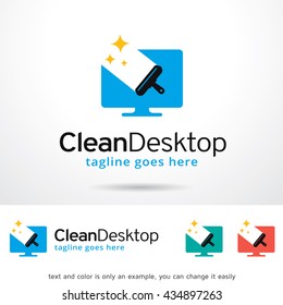Clean Desktop Logo Template Design Vector