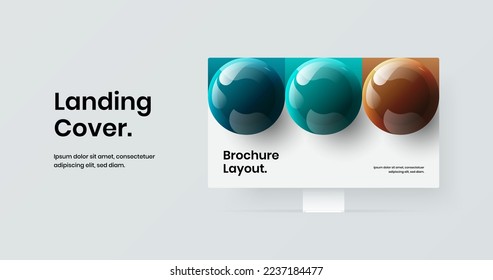 Clean desktop mockup banner layout. Creative presentation vector design concept.