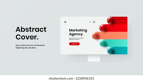 Clean desktop mockup banner layout. Isolated site design vector illustration.
