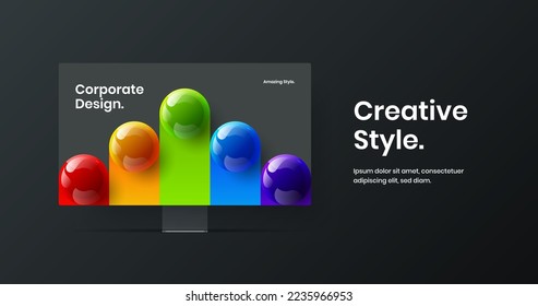 Clean desktop mockup landing page template. Amazing site screen vector design concept.