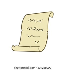 clean detailed ancient scroll with text watching on left on white background vector illustration