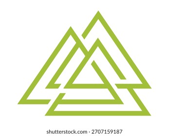 Ein sauberes, detailliertes Bergsymbol mit scharfen Spitzen, minimalistischen Linien und ausgewogener Geometrie, ideal für Apps, Karten, Outdoor-Themen, Reisevisuals und naturnahe Projekte in digitaler oder gedruckter Form.