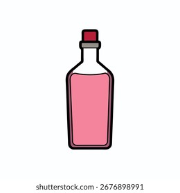 Eine saubere und detaillierte Vektorgrafik einer Rosenwasserflasche, perfekt für Marken- und Designprojekte.