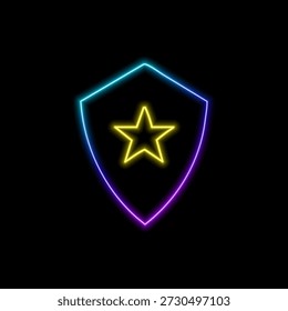 Clean digital neon shield icon.