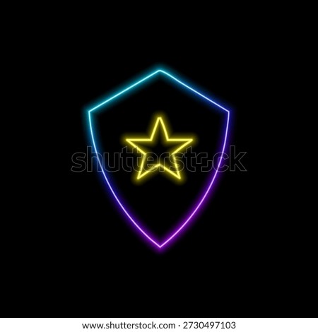 Clean digital neon shield icon.