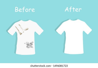  Clean and dirty clothes for your design.before and after vector illustration.