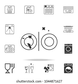 clean and dirty dishes icon. Detailed set of laundry icons. Premium quality graphic design. One of the collection icons for websites, web design, mobile app on white background