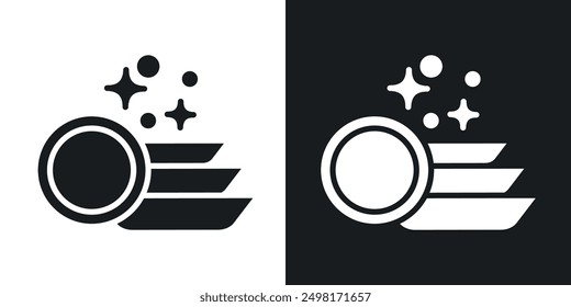 Clean dishes icon in solid style