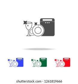 clean dishes from the typewriter icon. Elements of washing in multi colored icons. Premium quality graphic design icon. Simple icon for websites, web design, mobile app