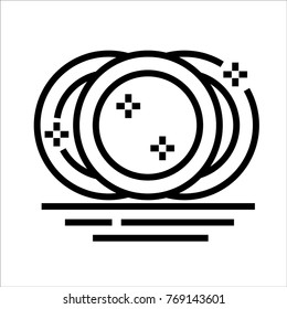 Clean dishes vector outline icon