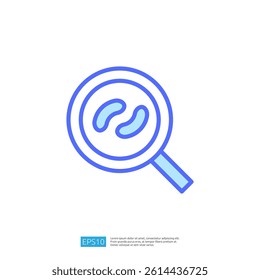 Clean and Disinfect Icon with Magnifying Glass and Bacteria Representation for Health and Hygiene Awareness in Healthcare Illustrations