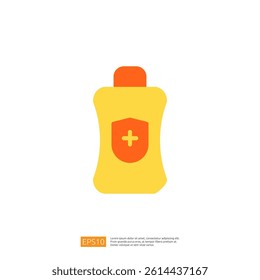 Clean And Disinfect Icon Representing Household Cleaning Product For Health And Safety Use With Bright Colors And Protective Symbol