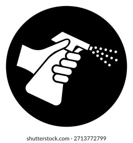 Limpie y desinfecte el signo del símbolo, Ilustración vectorial, aislado en la etiqueta blanca del fondo. EPS10
