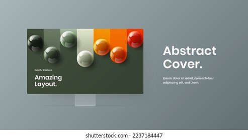 Clean display mockup landing page layout. Isolated website screen design vector concept.