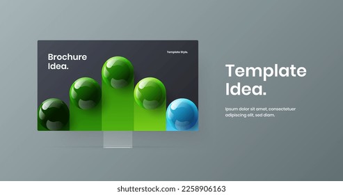 Clean display mockup landing page template. Colorful web banner vector design illustration.