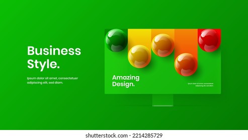 Clean display mockup website screen template. Unique presentation design vector illustration.
