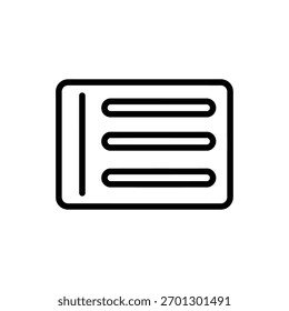 Clean document icon for modern designs. Ideal for websites, apps, and presentations. Enhance your project with its minimalist style and professional feel.