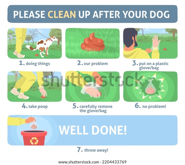 Clean Dog Poop Vector Infographic Set Stock Vector (Royalty Free