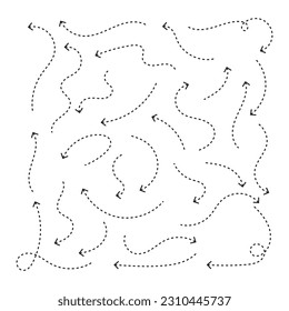 Conjunto de flechas de doodle dibujadas a mano con estilo de punto limpio