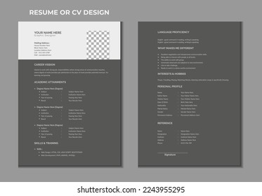 Clean double pages resume or cv template design 