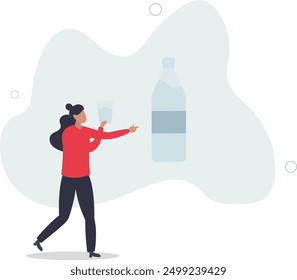 clean drinking water is the key to health.flat design.illustration with people.