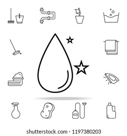 clean drop icon. Cleaning icons universal set for web and mobile