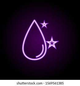 Clean drop neon icon. Simple thin line, outline vector of cleaning icons for ui and ux, website or mobile application