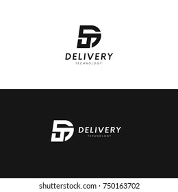 Clean DT logo comany icon. Simple TD company sign vector design. D letter logotype.