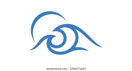 Un logotipo limpio de doble significado que combina las olas de la playa y los Elementos de vacaciones, simbolizando la relajación, la escapada al mar y el ambiente de vacaciones soleadas en un estilo moderno y refrescante.