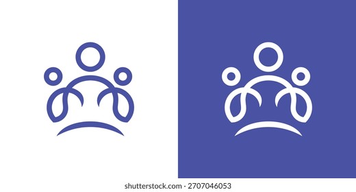 Un logotipo limpio de doble significado que combina múltiples figuras humanas con líneas conectadas, simbolizando el trabajo en equipo, la unidad y un flujo de trabajo colaborativo fluido.