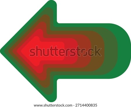 Clean and dynamic arrow visuals in green and red gradient tones with layered structure