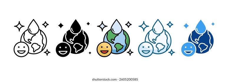 Clean Earth Icon Set Multiple Style Collection