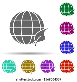 Clean earth in multi color style icon. Simple glyph, flat vector of energy icons for ui and ux, website or mobile application