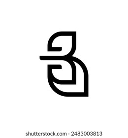 Limpio y fácil de usar B deja el Vector del logotipo