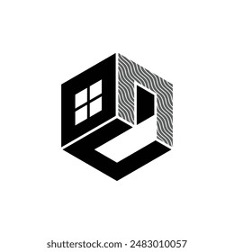 Clean and easy use A cube logo vector