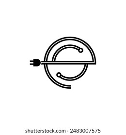 Clean and easy use ES electric logo vector