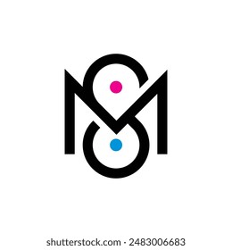 Clean and easy use M PRINT logo vector