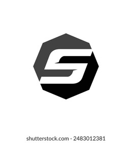 Limpio y fácil de usar S dentro del Vector del logotipo del octógono