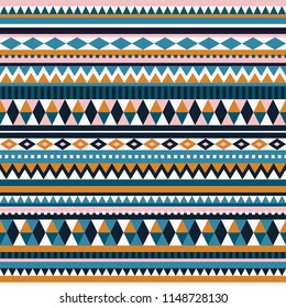 Clean easygoing tribal repeat pattern. Easygoing design with varied rows and shapes. 