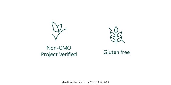 Clean Eating Icon: Non-GMO and Gluten-Free Vector Design