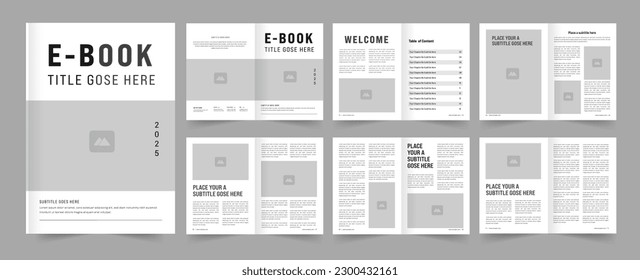 Clean ebook design or travel ebook template.