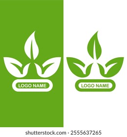 A clean and eco-friendly logo design showcasing three abstract leaves, symbolizing growth, nature, and sustainability.